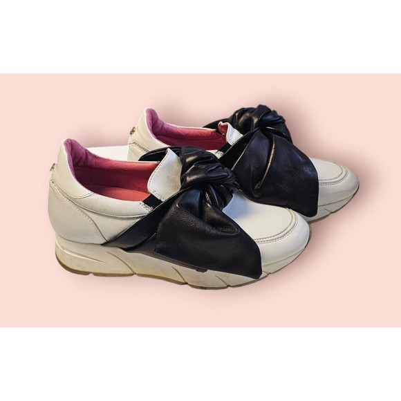 BLUMARINE 7 ITALIAN Sneakers Platform Low Top Athletic Shoes White Leather ITALY - Picture 4 of 12